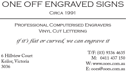 One Off Engraved Signs